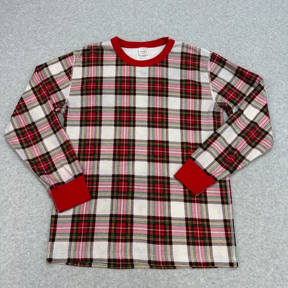 Hanna Andersson Pajama Top Adult SZ L Family Holiday Plaid Long Sleeve Organic - Picture 2 of 9
